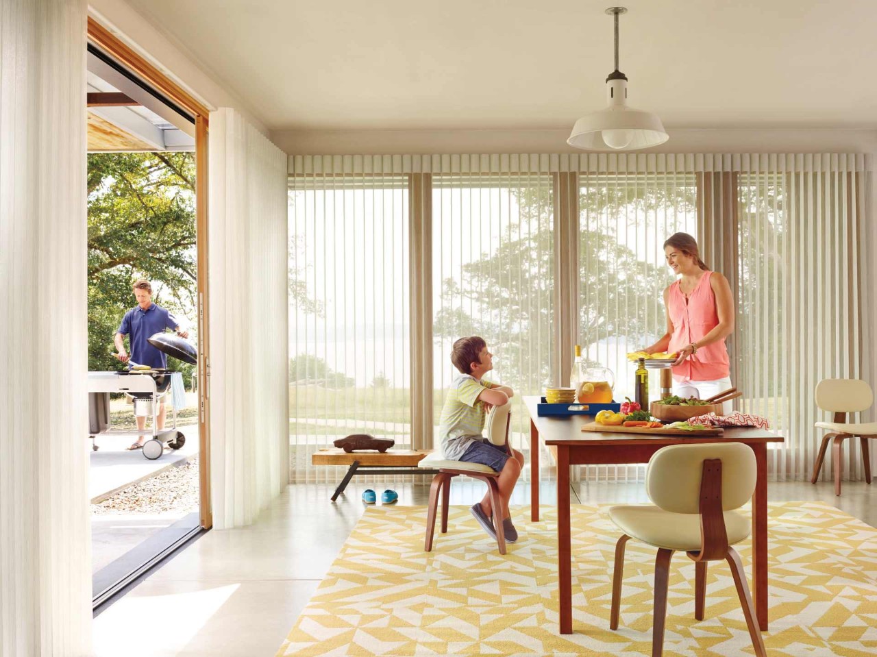 Hunter Douglas Luminette® Sheer Panels in a dining room near Encinitas, California (CA)