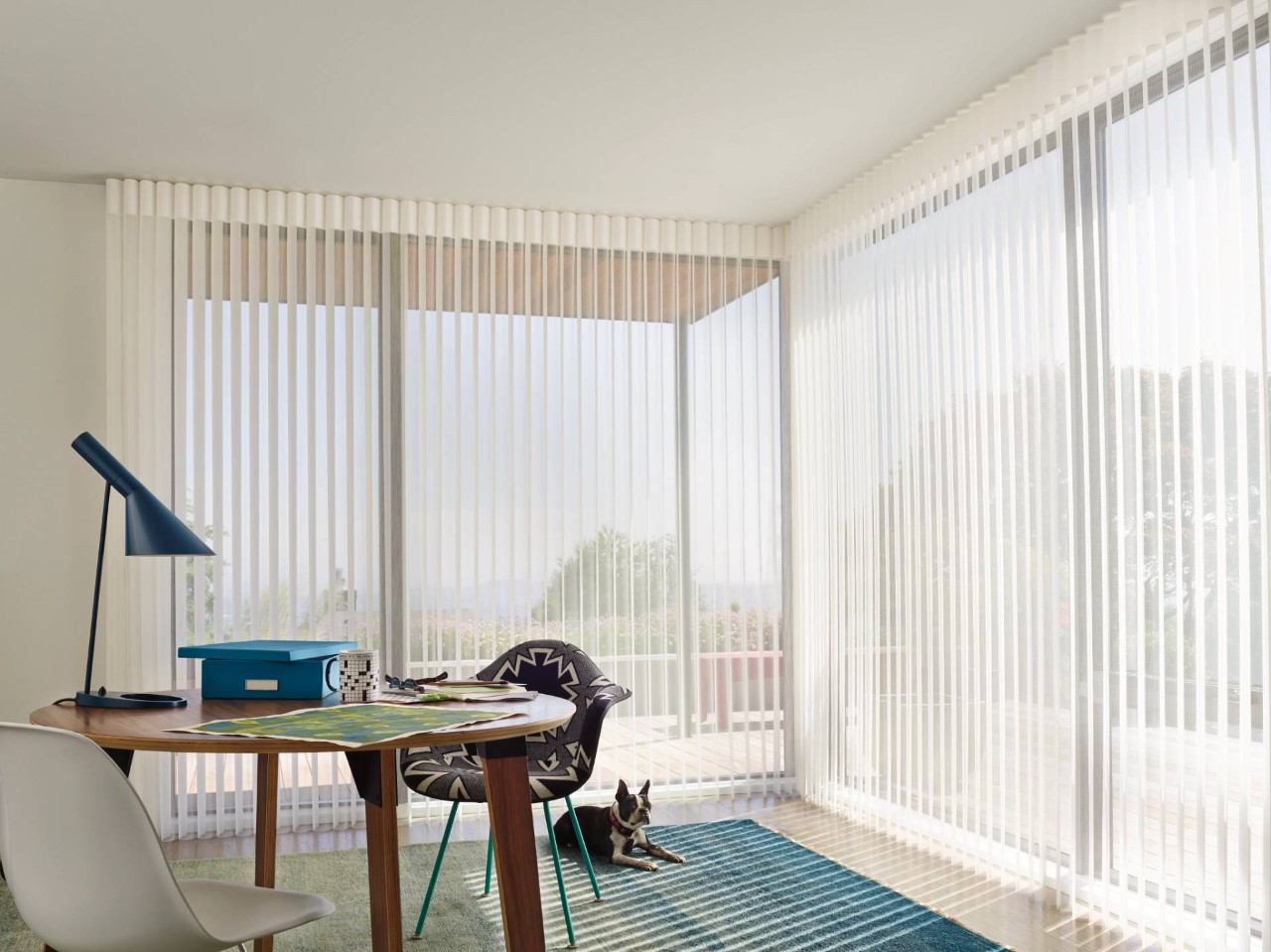 Hunter Douglas Luminette® Sheer Panels in a home office near Encinitas, California (CA)