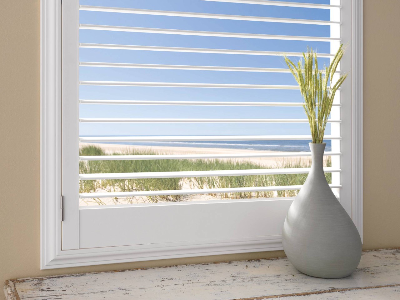 Hunter Douglas Palm Beach™ Polysatin™ Vinyl Shuttersnear Encinitas, California (CA)